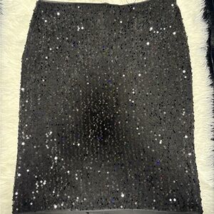 Sequin Embellished Gray Skirt